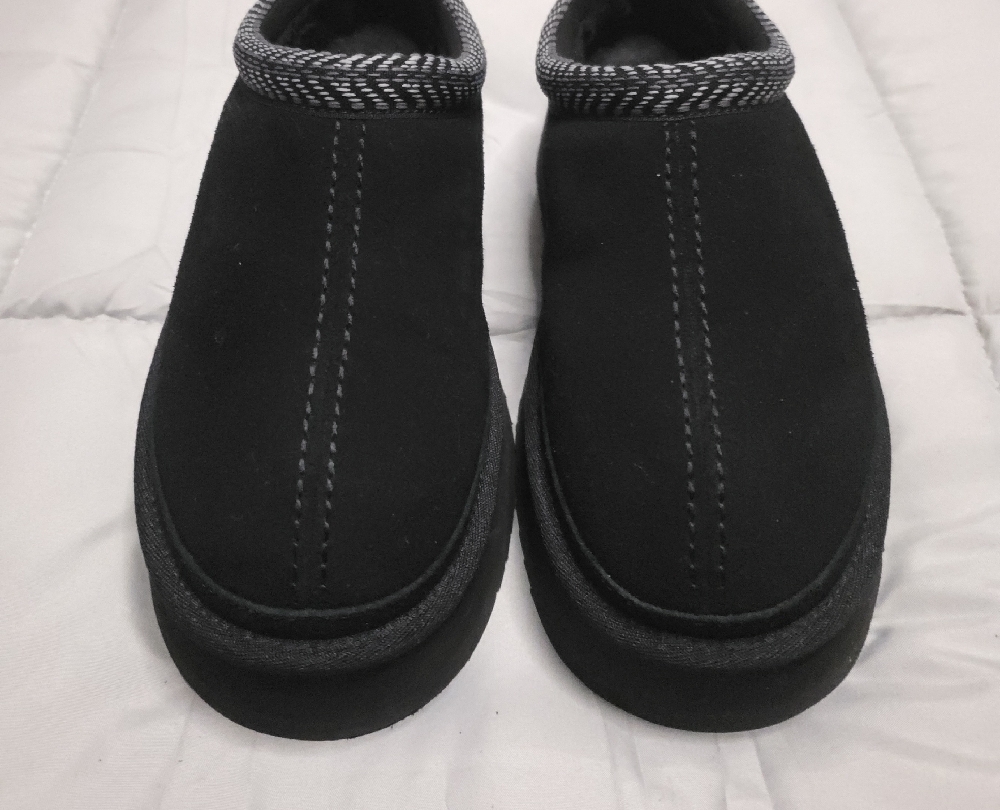 Koolaburra Black Slip-On Shoes with Patterned Trim - Picture 3 of 3